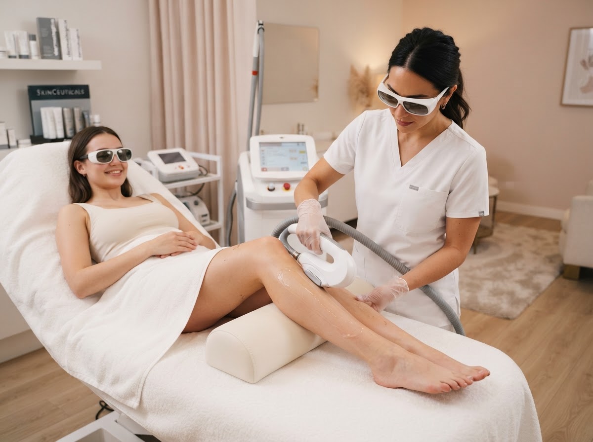 Trattamento di epilazione laser professionale